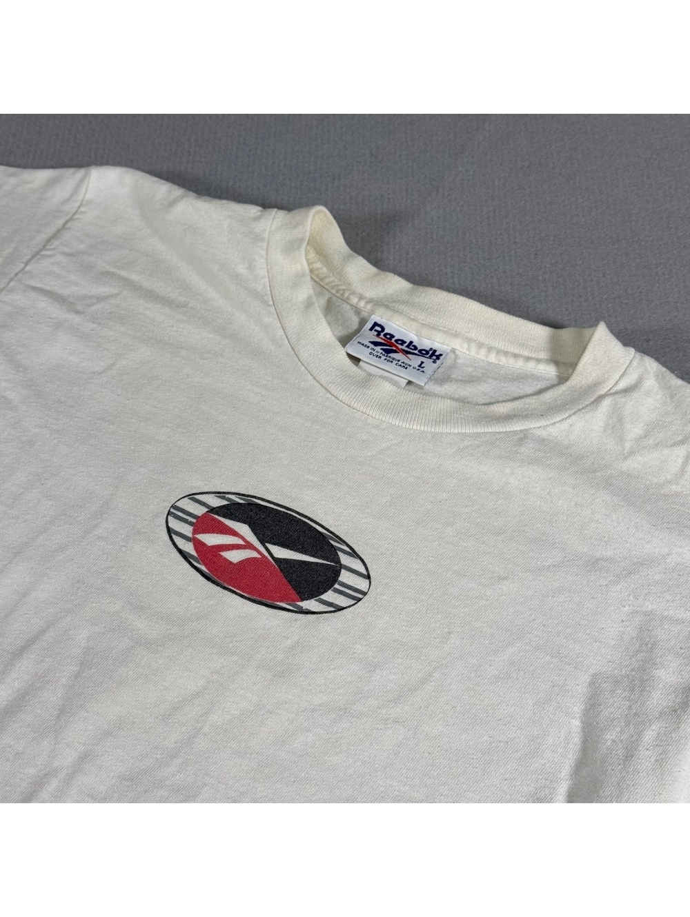 90s y2k reebok men’s tshirt white size S baby tee